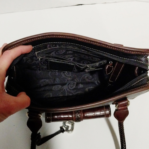 Brighton Pebble leather brown and black handbag - Picture 5 of 6